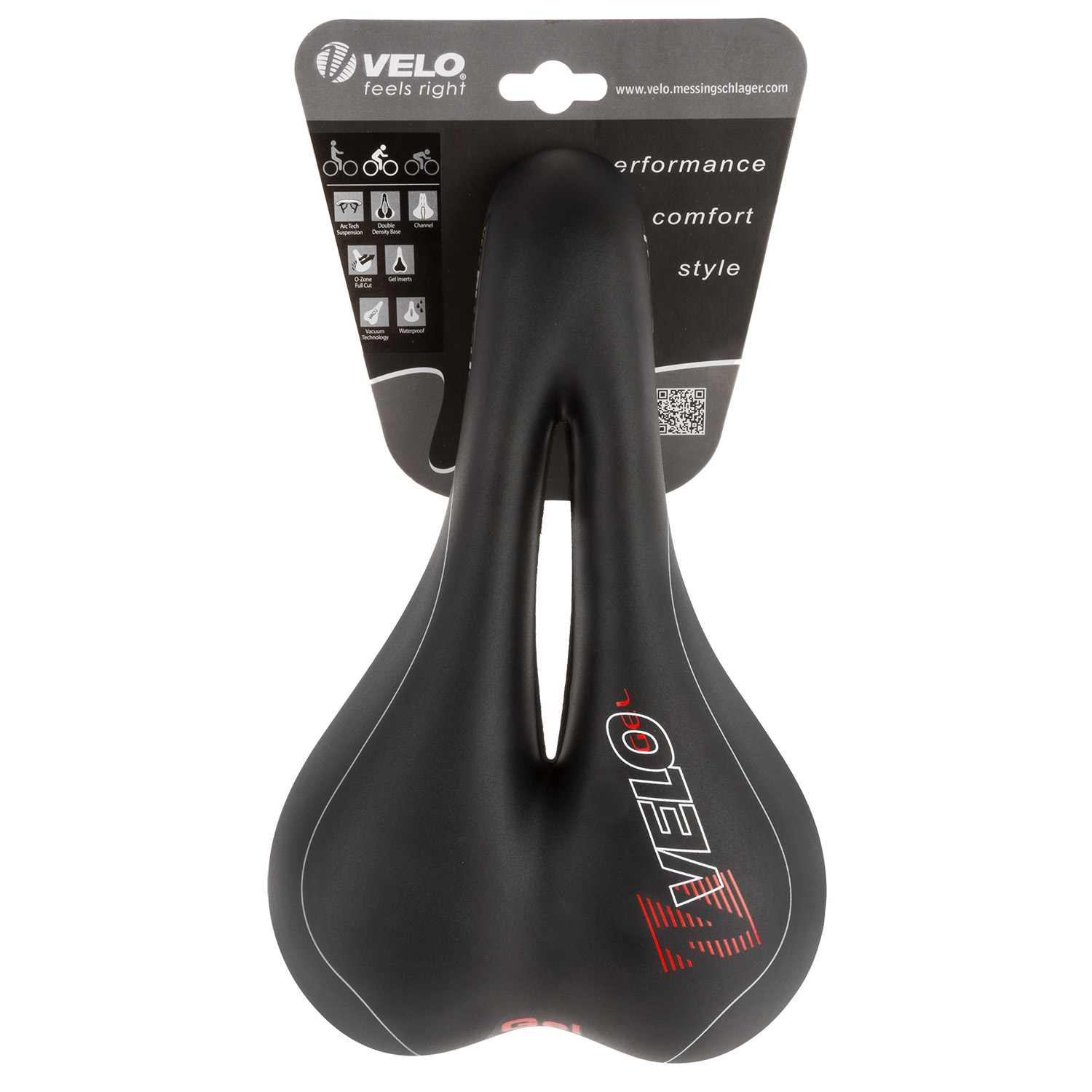 VELO Plush Gel D2 touring saddle | Messingschlager