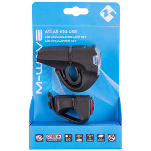 M-WAVE Atlas K10 USB Batterie-Beleuchtungsset