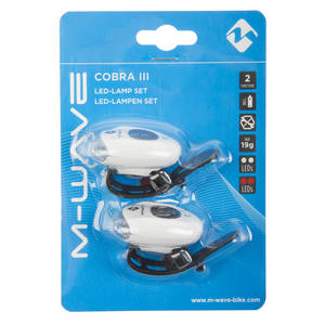 M-WAVE Cobra III battery flashing light set