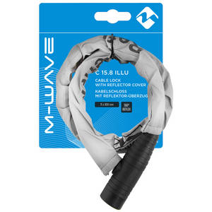 M-WAVE C 15.8 Illu C cable de bloqueo con cubierta reflectora