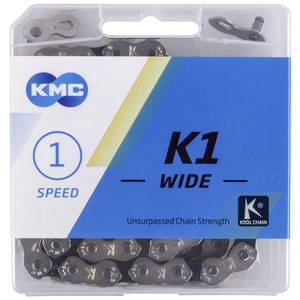 KMC K1 Wide Silver/Black velocidad única / velocidad eje de la rueda cadena