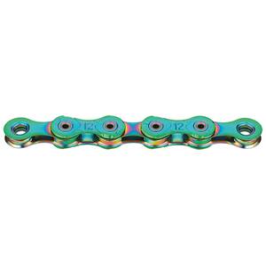 KMC X12L waxed Aurora green derailleur chain