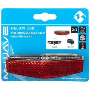 M-WAVE Helios USB Luce posteriore a batteria ricaricabile