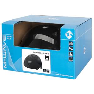 M-WAVE LAUNCH glossy black BMX casco