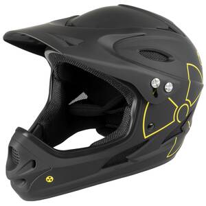 M-WAVE Fall Out matt black/yellow Fullface/Downhill Helmet