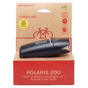 SMART Polaris 200 Luz frontal con batería recargable