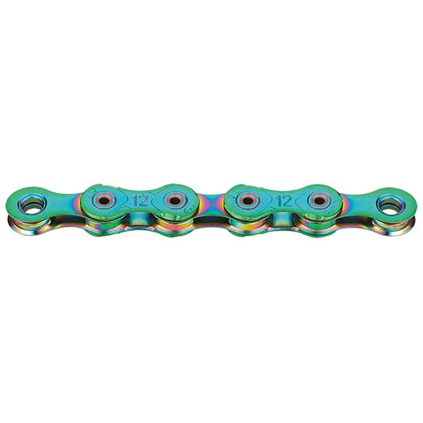 KMC X12L waxed Aurora green derailleur chain