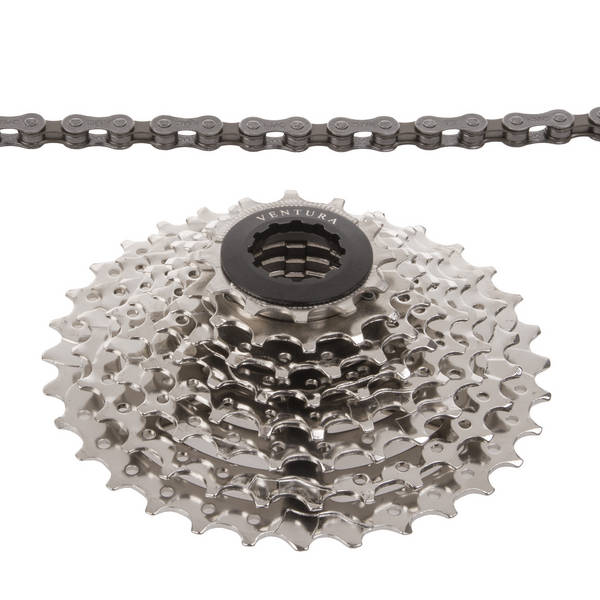 VENTURA Power 8 speed set of chain and cassette