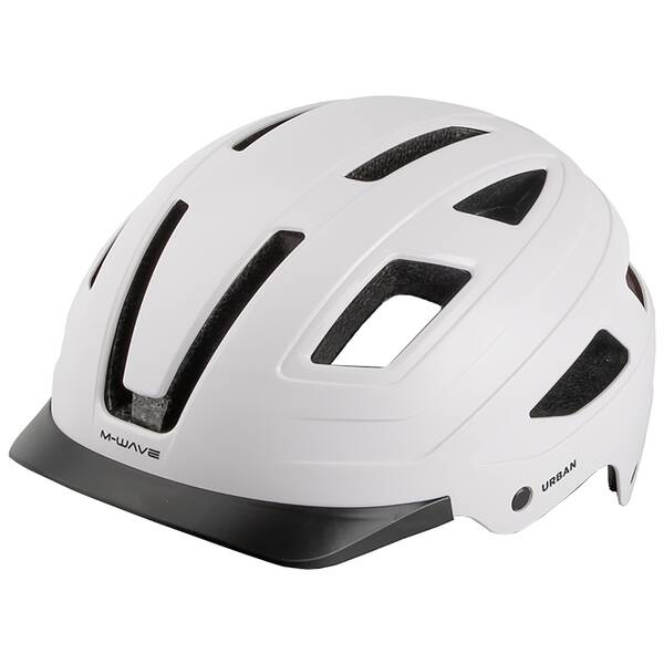 M-WAVE URBAN with LIght bicycle helmet matt white