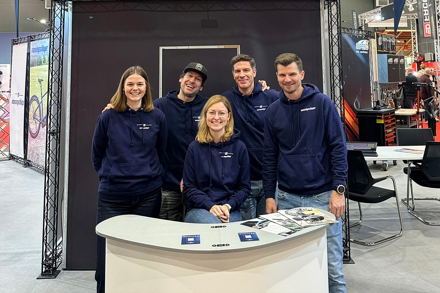The Messingschlager team at a bicycle trade fair